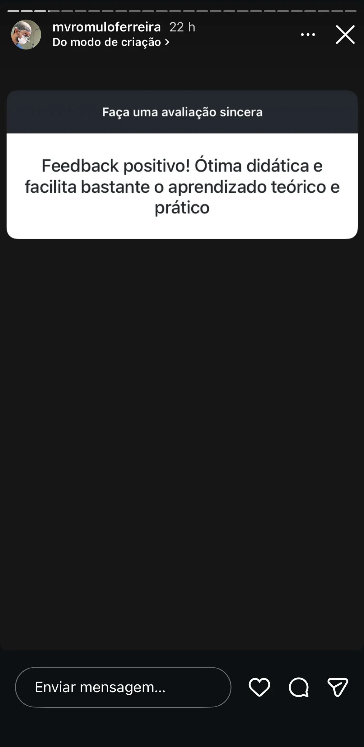 Feedback - ótima didática